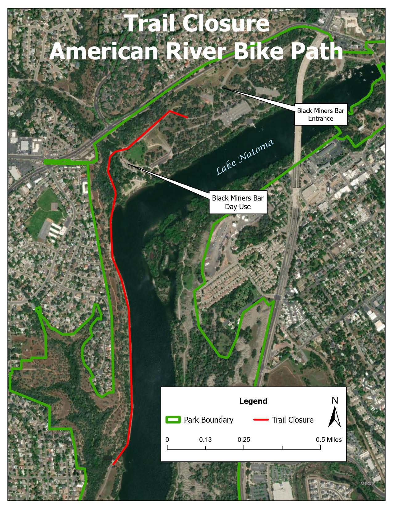 Map of temporary bike trail closure from Oct. 13-16.